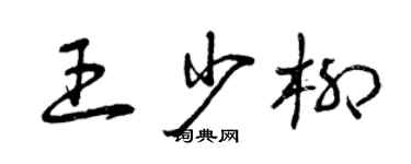 曾庆福王少柳草书个性签名怎么写