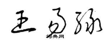 曾庆福王易绿草书个性签名怎么写