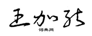 曾庆福王加能草书个性签名怎么写