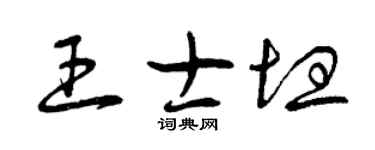 曾庆福王士坦草书个性签名怎么写