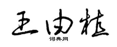 曾庆福王由植草书个性签名怎么写