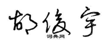 曾庆福胡俊宇草书个性签名怎么写