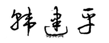 曾庆福韩建平草书个性签名怎么写