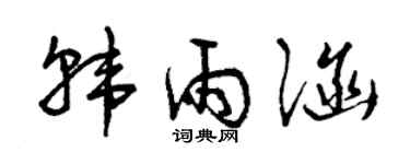 曾庆福韩雨涵草书个性签名怎么写