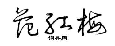 曾庆福范红梅草书个性签名怎么写