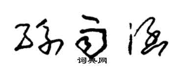 朱锡荣孙雨涵草书个性签名怎么写