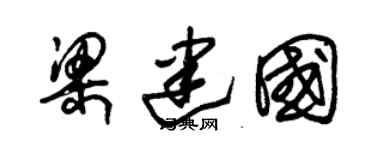 朱锡荣梁建国草书个性签名怎么写