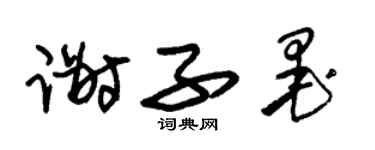 朱锡荣谢子墨草书个性签名怎么写