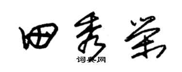 朱锡荣田秀荣草书个性签名怎么写