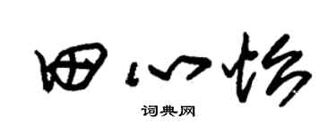 朱锡荣田心怡草书个性签名怎么写