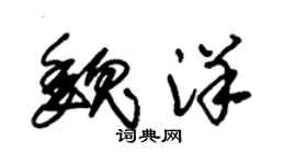 朱锡荣魏洋草书个性签名怎么写