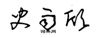 朱锡荣史雨欣草书个性签名怎么写