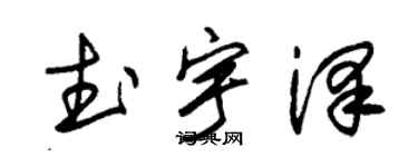 朱锡荣武宇泽草书个性签名怎么写