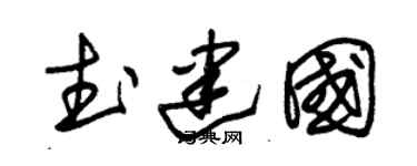 朱锡荣武建国草书个性签名怎么写