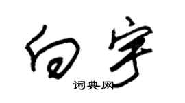 朱锡荣向宇草书个性签名怎么写