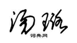 朱锡荣汤璐草书个性签名怎么写