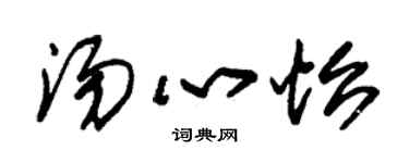 朱锡荣汤心怡草书个性签名怎么写