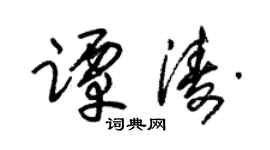 朱锡荣谭涛草书个性签名怎么写