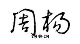 曾庆福周杨草书个性签名怎么写