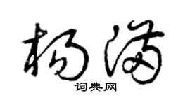 曾庆福杨满草书个性签名怎么写