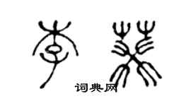 陈声远李葵篆书个性签名怎么写