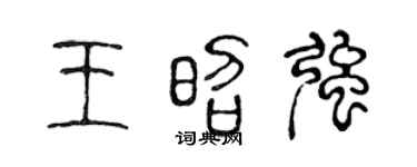 陈声远王昭强篆书个性签名怎么写