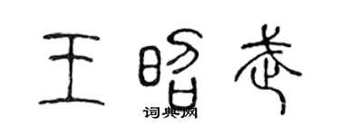 陈声远王昭武篆书个性签名怎么写