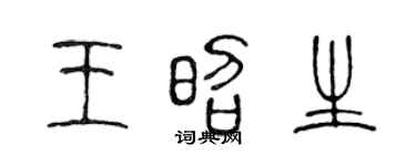 陈声远王昭生篆书个性签名怎么写