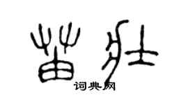 陈声远苗壮篆书个性签名怎么写