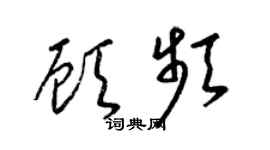 梁锦英顾频草书个性签名怎么写