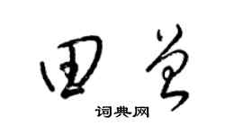 梁锦英田曾草书个性签名怎么写