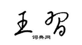 梁锦英王习草书个性签名怎么写