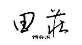 梁锦英田庄草书个性签名怎么写