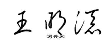 梁锦英王明添草书个性签名怎么写