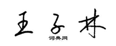 梁锦英王子林草书个性签名怎么写