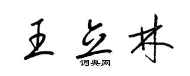 梁锦英王立林草书个性签名怎么写