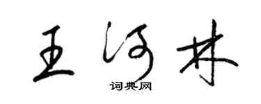 梁锦英王河林草书个性签名怎么写