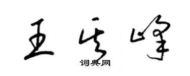 梁锦英王其峰草书个性签名怎么写