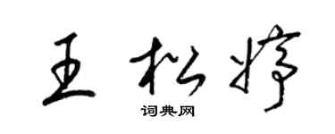 梁锦英王松婷草书个性签名怎么写