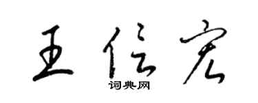 梁锦英王信宏草书个性签名怎么写