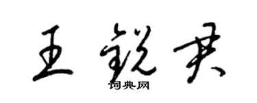 梁锦英王锐君草书个性签名怎么写