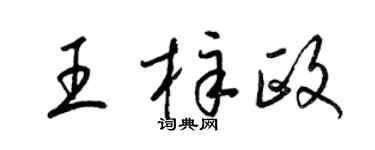 梁锦英王梓政草书个性签名怎么写