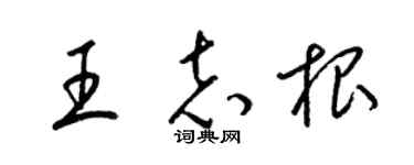 梁锦英王志根草书个性签名怎么写