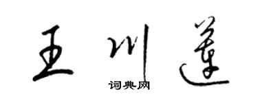 梁锦英王川莲草书个性签名怎么写