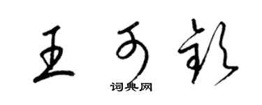 梁锦英王可钦草书个性签名怎么写