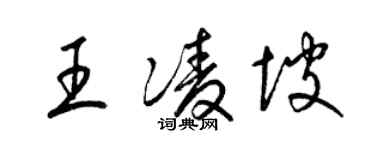 梁锦英王凌坡草书个性签名怎么写