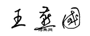 梁锦英王燕国草书个性签名怎么写