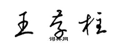 梁锦英王存柱草书个性签名怎么写