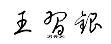 梁锦英王习银草书个性签名怎么写