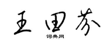 梁锦英王田芬草书个性签名怎么写